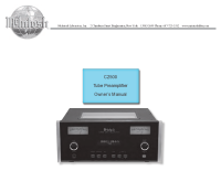 McIntosh C2500 - Owners manual 